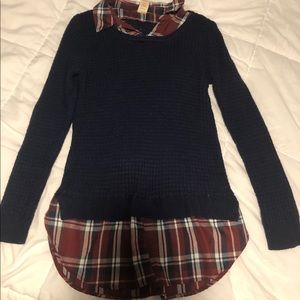 Sweater w/ Flannel design